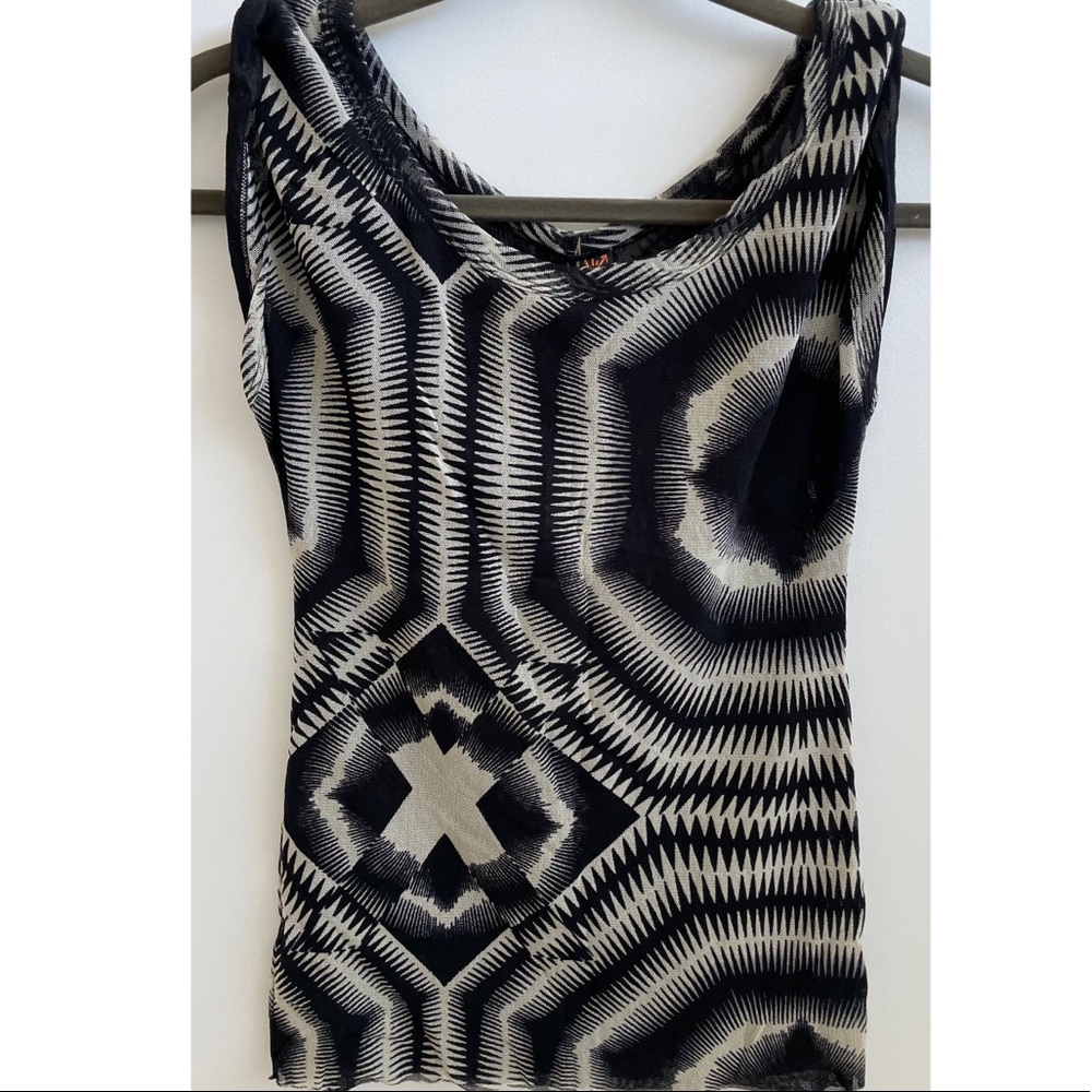 Jean Paul Gaultier Black and White Sheer Top
